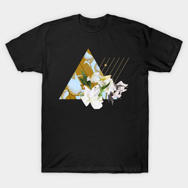 Tropical Flowers & Geometry T-Shirt by nileshkikuchise